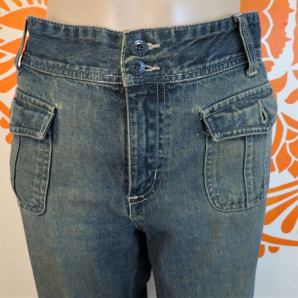 Bill Blass Retro Style Wide Leg Jeans 32P - Picture 2 of 3